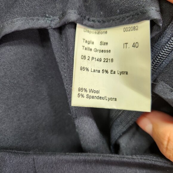 Piazza Sempione Wool Dress Pant Size IT 40 Navy Blue Wide Leg Made in Italy - Picture 8 of 12